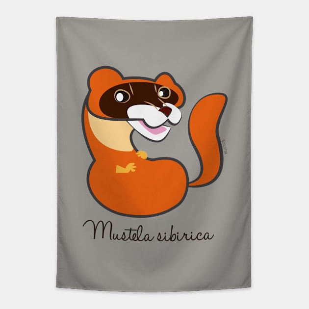 Siberian weasel Mustela sibirica Tapestry by belettelepink