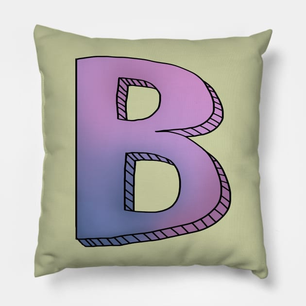 Whimsical B: Pink-Blue Shadows Pillow by EnjoyArty