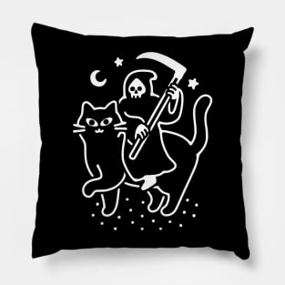 DEATH RIDES A BLACK CAT Pillow