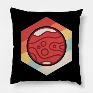 Retro Vintage Planet Mars Pillow