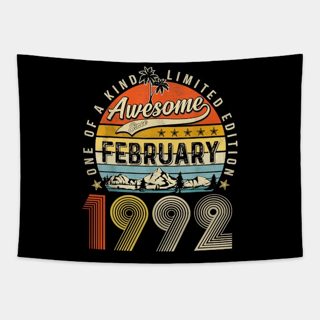 Awesome Since February 1992 Vintage 31st Birthday Tapestry by Mhoon 