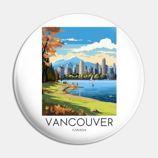 A Pop Art Travel Print of Vancouver - Canada Pin