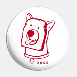 Slice of bread and doge face a funny and weird awesomeness in red ink Pin