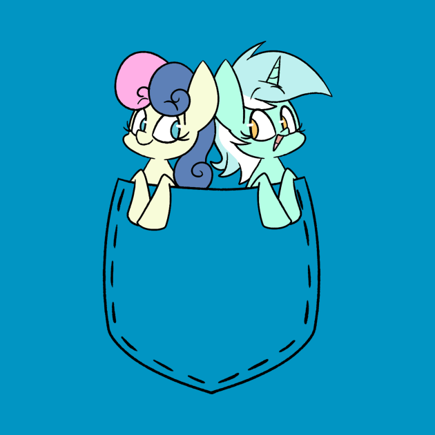 Lyra and BonBon in a Pocket by typhwosion