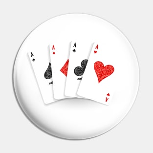 Four aces playing cards Pin