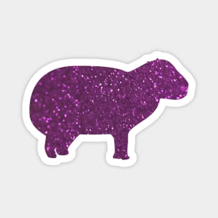 Funky purple glitter capybara silhouette Magnet