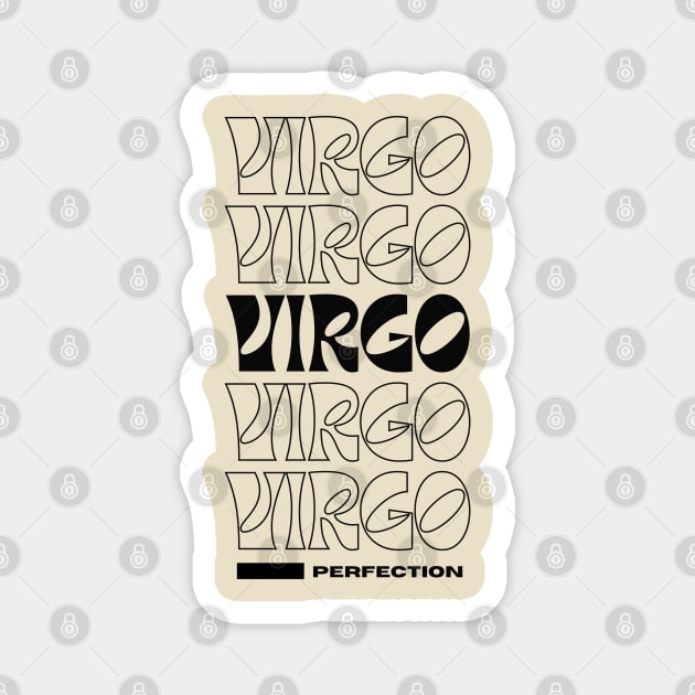 Black Virgo retro design Magnet by Juliet & Gin