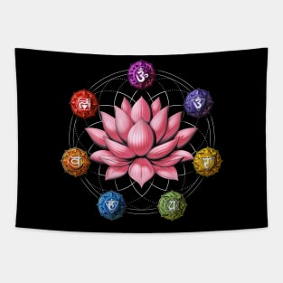 Zen Lotus Chakra Symbols Tapestry