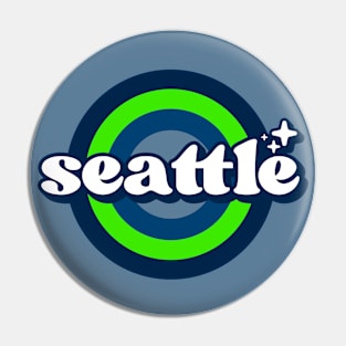 Vintage Seattle Sunset Seal // Retro City Emblem for Seattle, Washington Pin