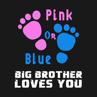 gender reveal, pink or blue Big Brother loves you T-Shirt