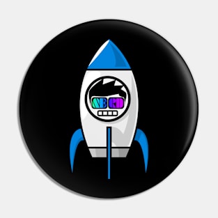 Space nerd in a rocket to outer space Pin