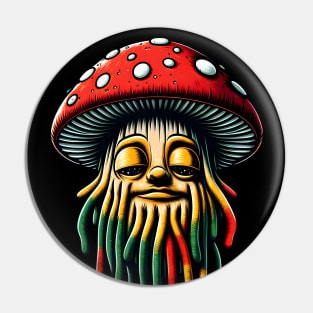 Rasta Mushroom Pin