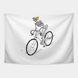 The Skull Riding Bycycle Tapestry