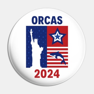 Orcas 2024 Funny Politics Wity Orca Election Pin