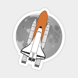 Space Shuttle T-Shirt Landing On The Moon Rocket Spaceship Magnet