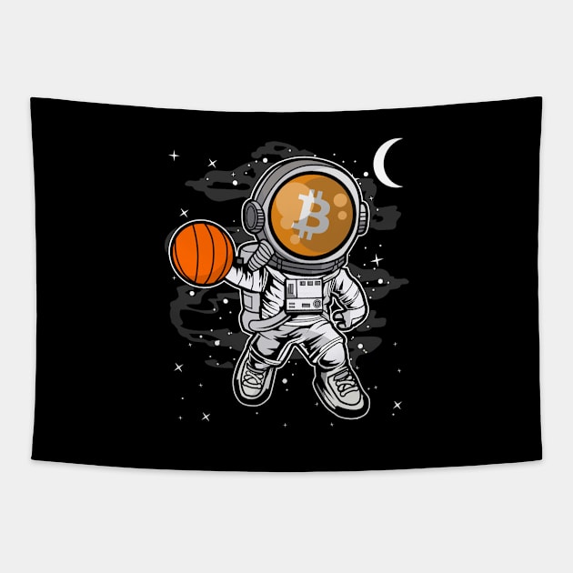 Astronaut Basketball Bitcoin BTC Coin To The Moon Crypto Token Cryptocurrency Blockchain Wallet Birthday Gift For Men Women Kids Tapestry by Thingking About