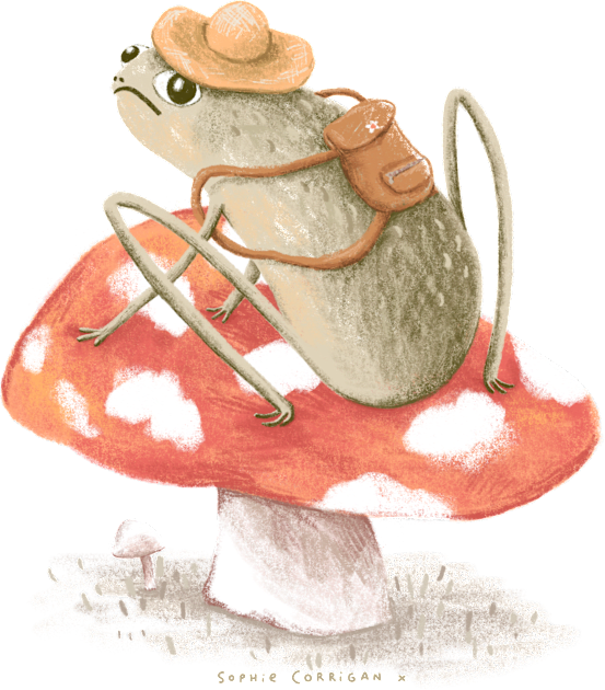 Awkward Toad Ready for Adventure Kids T-Shirt by Sophie Corrigan