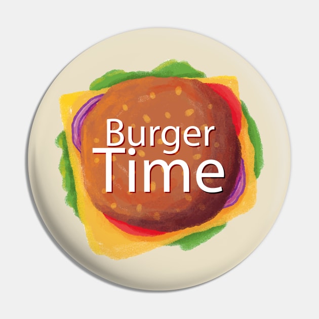 Watercolor Burger Time Pin by Mako Design 