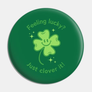 Cute four leaf lucky clover Pin