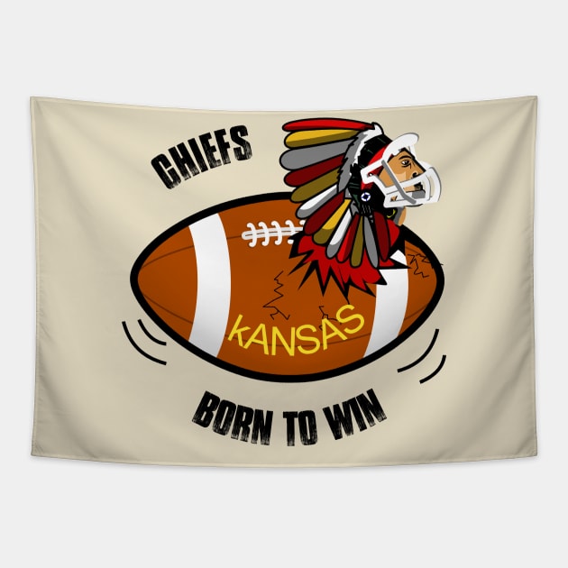 Chiefs Born To Win Tapestry by BishBashBosh