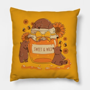 Sweet & Wild Bear by Tobe Fonseca Pillow