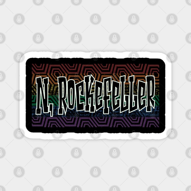 LGBTQ PATTERN AMERICA ROCKEFELLER Magnet by Zodiac BeMac