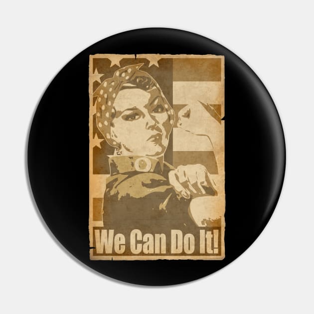 Rosie The Riveter We Can Do it Propaganda Poster Pin by Nerd_art