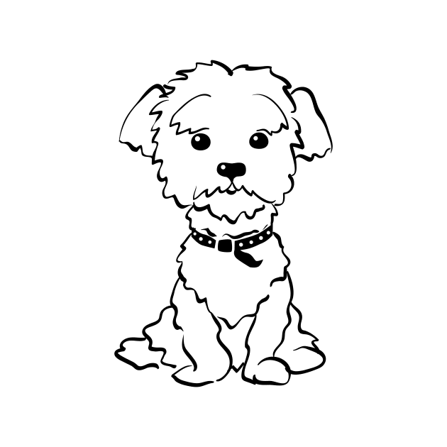 Sketch Funny dog maltese by kavalenkava