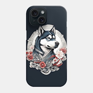 Old School Vintage Japanese Tattoo Art Husky Phone Case