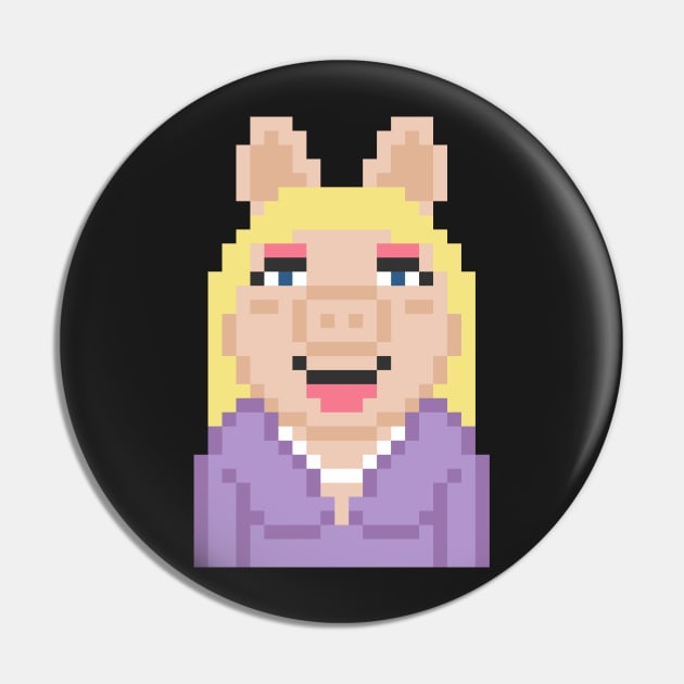 Miss Piggy The Muppets Pixel Character Pin by Rebus28