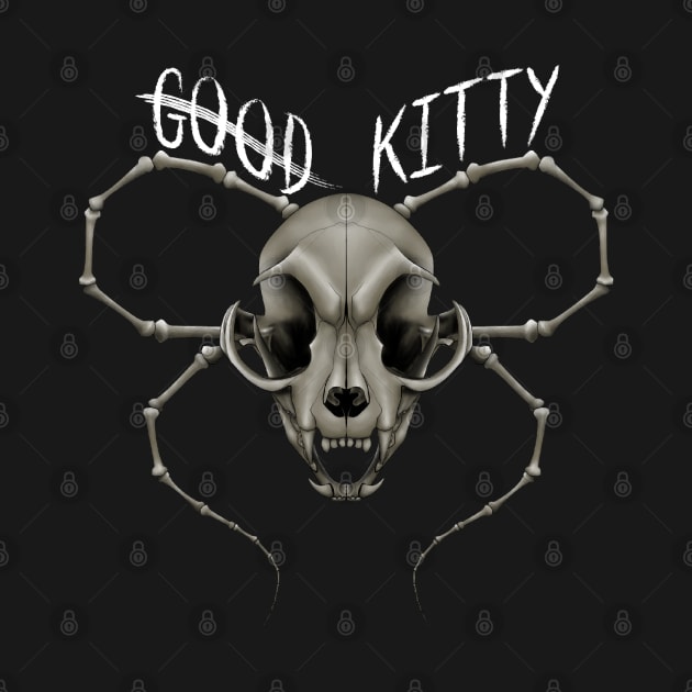 G̶o̶o̶d̶ Kitty Skull White Text yellow by Encore Nevermore
