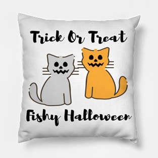 Trick or Treat Fishy Halloween Cats Pillow