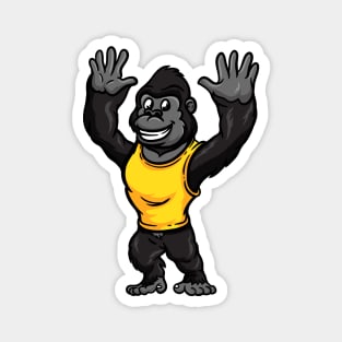 Cute Anthropomorphic Human-like Cartoon Character Gorilla in Clothes Magnet