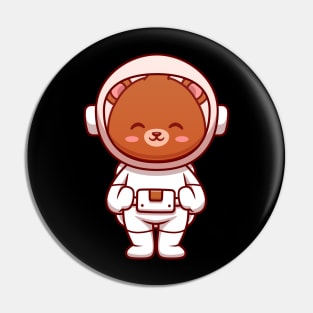 Astronaut Bear Astronaut Cartoon Pin