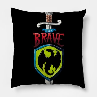 Be Brave Dragon Shield and Sword Pillow