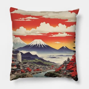 Yamaguchi Japan Travel Vintage Poster Tourism Pillow