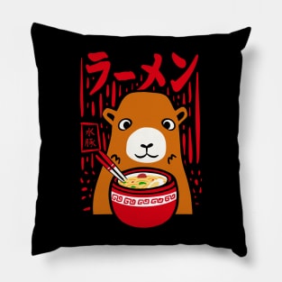 Capybara loves Ramen Pillow