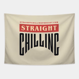 Straight Chilling Text Logo (White) Tapestry