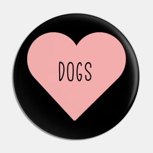 I Love Dog Heart - Pet Lovers Girly Pink Heart Pin