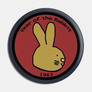 Year of the Rabbit 1963 Bunny Portrait Pin