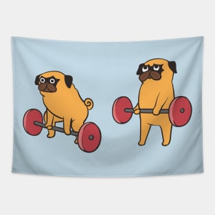 Pug Deadlift Tapestry