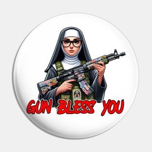 Gun Bless You Pin