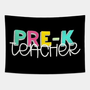 Preschool educator teacher multicolored white Tapestry