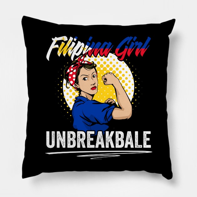 Awesome Filipina Girl Unbreakable For Pinay Philippine Woman Pillow by sBag-Designs