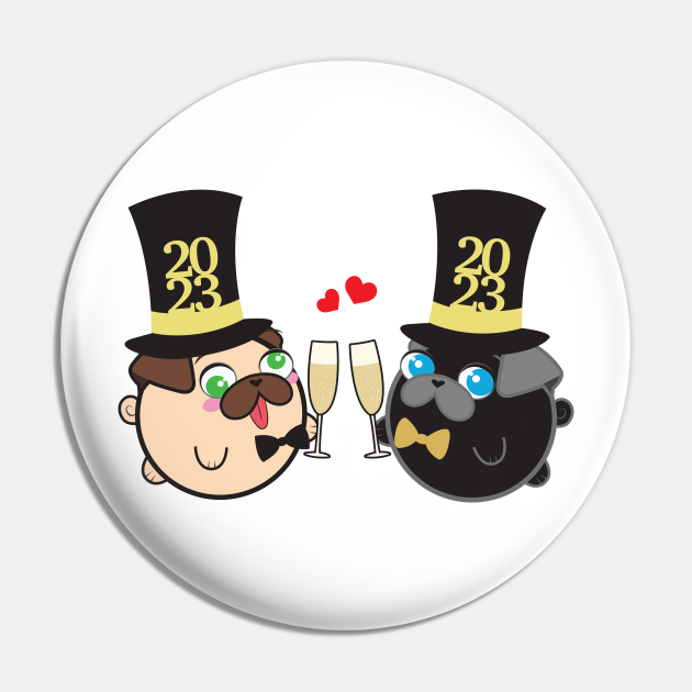 Poopy & Doopy - New Year's Eve - Poopy And Doopy - Pin | TeePublic