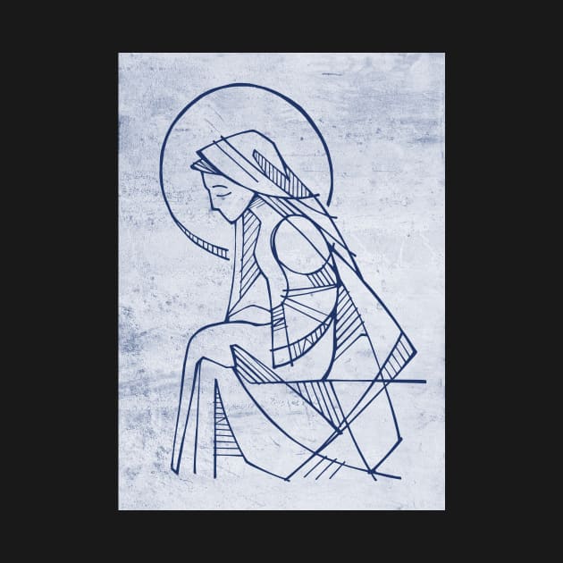 Virgin Mary hand drawn illustration by bernardojbp