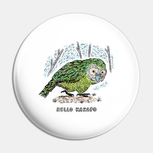 Hello Kakapo Pin