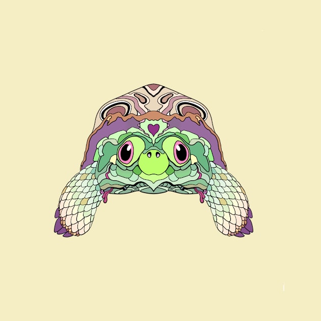 Happy Tortoise in Pastels by Persnickety Dirigible