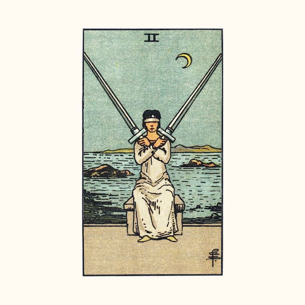 TWO OF SWORDS by WAITE-SMITH VINTAGE ART