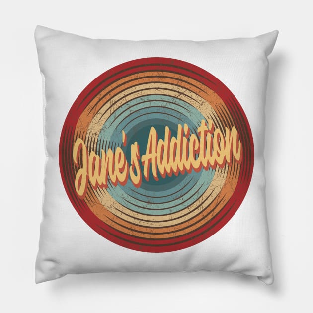 Jane's Addiction Vintage Circle Pillow by musiconspiracy